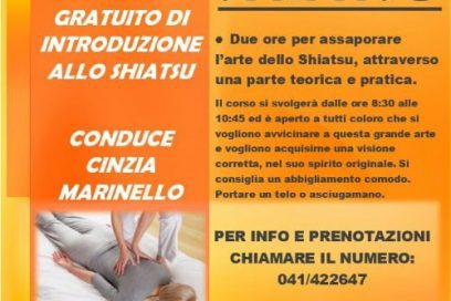 16 giugno 2018, ore 8:30 Corso gratuito di introduzione allo Shiatsu