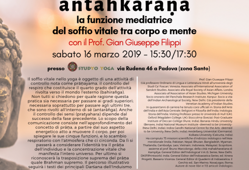 16 marzo 2019, ore 15:30 – Conferenza “La funzione mediatrice del soffio vitale tra corpo e mente”