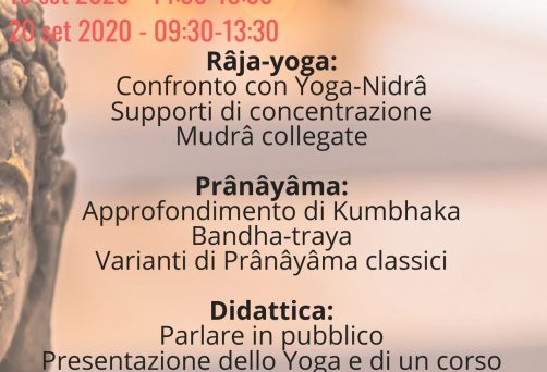 19-20 settembre 2020 – Raja Yoga e Didattica nello Yoga di Alberto Stipo